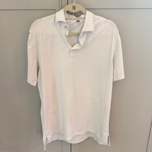 Peter Millar Subtle Pattern White Polo Shirt